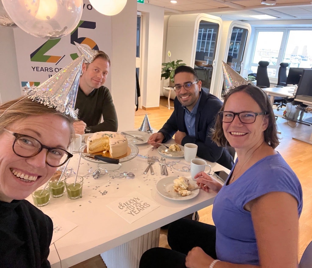 Vendavo employees celebrating 25 years of profitable innovation