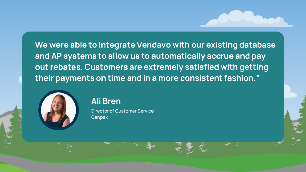 Vendavo testimonial graphic featuring Genpak with a quote on pricing strategy improvements